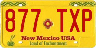 NM license plate 877TXP