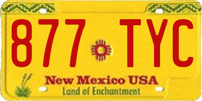 NM license plate 877TYC