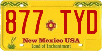 NM license plate 877TYD