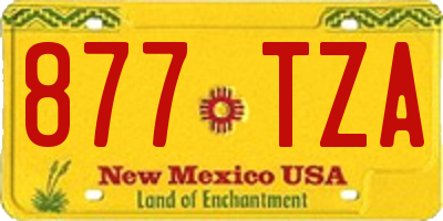 NM license plate 877TZA