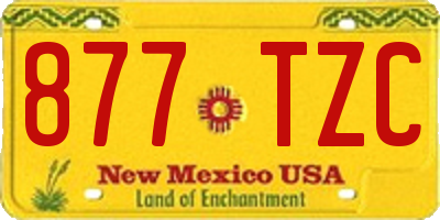 NM license plate 877TZC