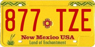 NM license plate 877TZE