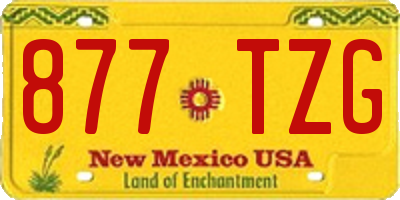 NM license plate 877TZG
