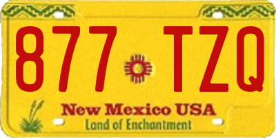 NM license plate 877TZQ