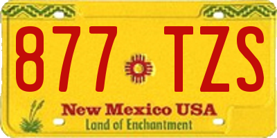 NM license plate 877TZS