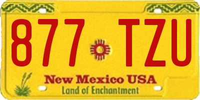 NM license plate 877TZU