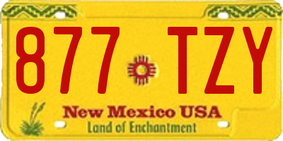 NM license plate 877TZY