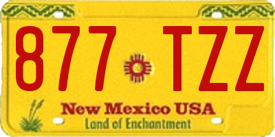 NM license plate 877TZZ