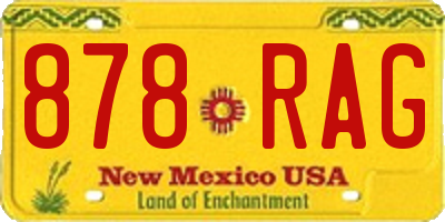 NM license plate 878RAG