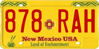 NM license plate 878RAH