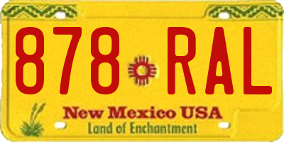 NM license plate 878RAL