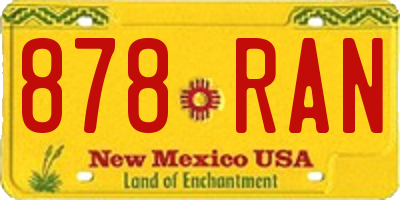 NM license plate 878RAN