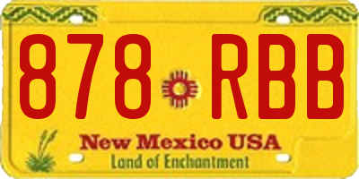NM license plate 878RBB