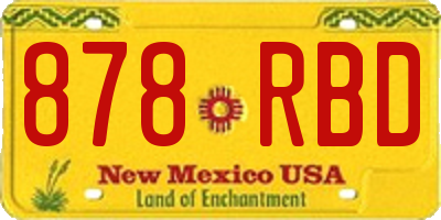 NM license plate 878RBD
