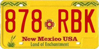 NM license plate 878RBK