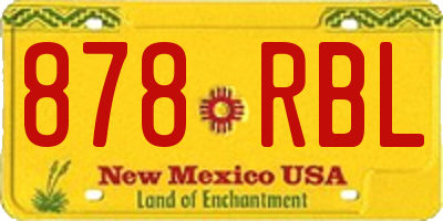 NM license plate 878RBL