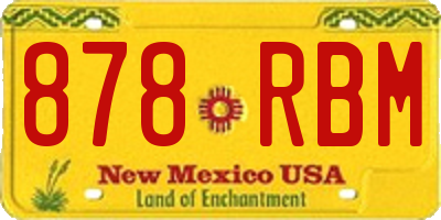 NM license plate 878RBM