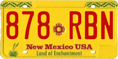 NM license plate 878RBN
