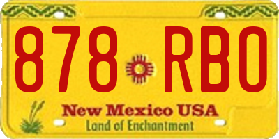 NM license plate 878RBO