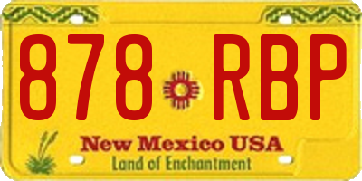 NM license plate 878RBP