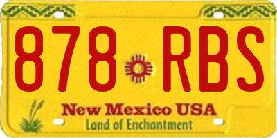 NM license plate 878RBS