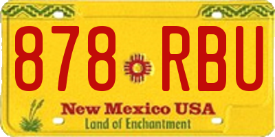 NM license plate 878RBU