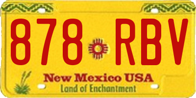NM license plate 878RBV