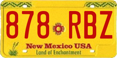 NM license plate 878RBZ