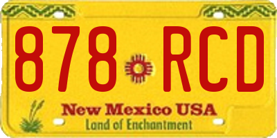 NM license plate 878RCD