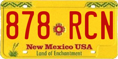 NM license plate 878RCN