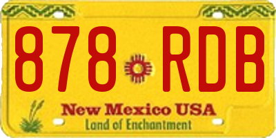 NM license plate 878RDB