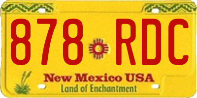 NM license plate 878RDC