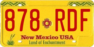 NM license plate 878RDF