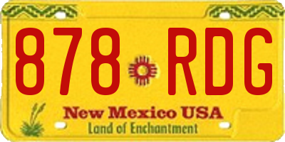 NM license plate 878RDG