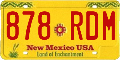 NM license plate 878RDM