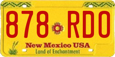 NM license plate 878RDO