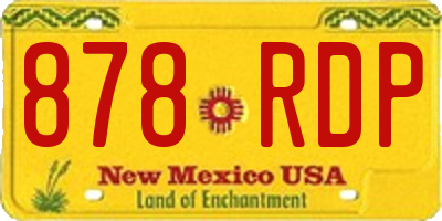 NM license plate 878RDP