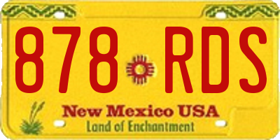 NM license plate 878RDS