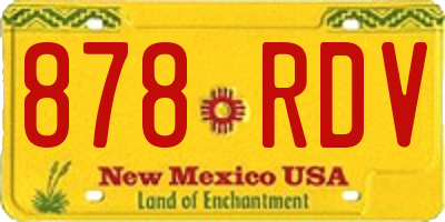 NM license plate 878RDV
