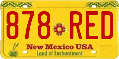 NM license plate 878RED