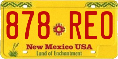 NM license plate 878REO