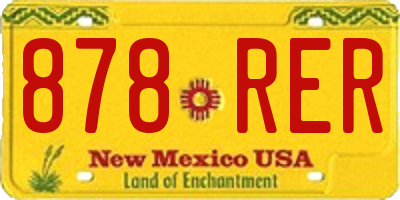 NM license plate 878RER