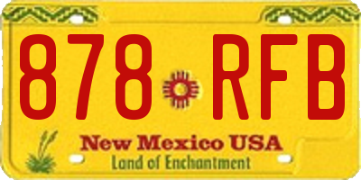 NM license plate 878RFB