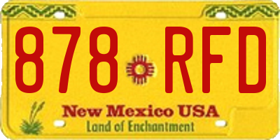 NM license plate 878RFD