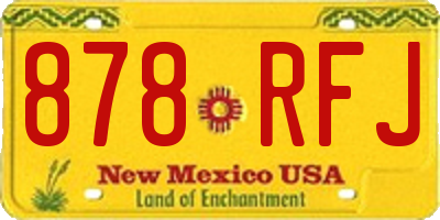 NM license plate 878RFJ