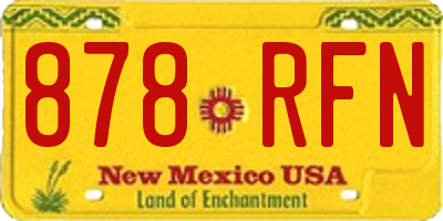 NM license plate 878RFN