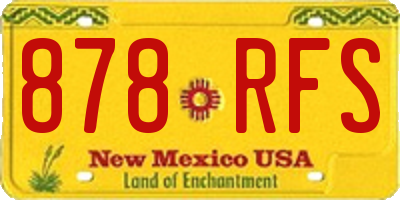 NM license plate 878RFS