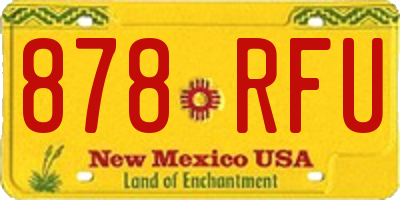 NM license plate 878RFU