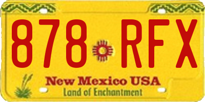 NM license plate 878RFX