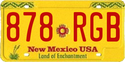 NM license plate 878RGB